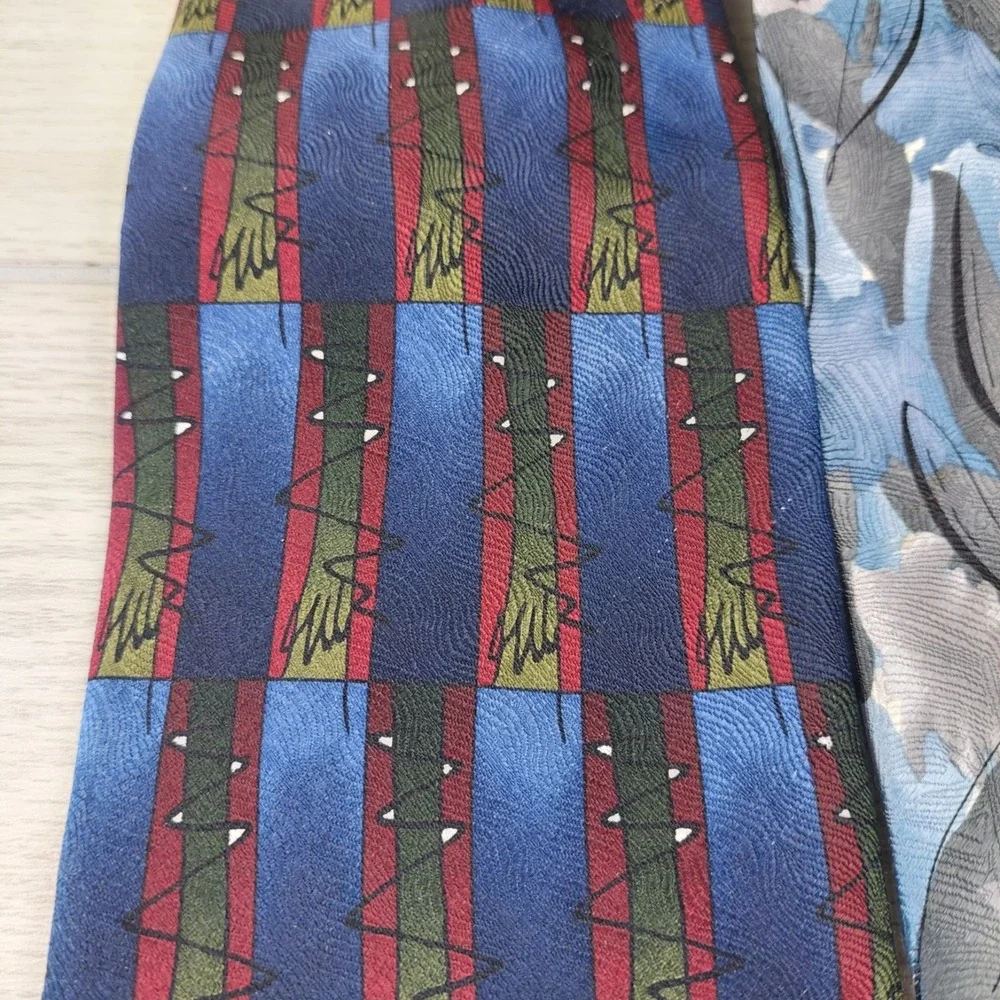 J. Garcia Silk Necktie Set Mens OS Blue Paris in the Rain Butterfly Study II 2pk